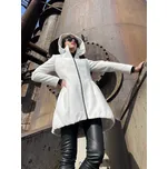 Kabát La Gabriella 5340-228 bílý na zip s kapucí Velikost: 38