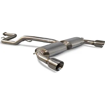 63,5mm/2,5 Non-resonated cat-back výfuk Scorpion pro Ford Focus MK2 ST 225 2,5 Turbo Daytona stříbrná