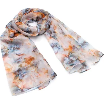 Šála Šála vzdušná - béžová s potiskem