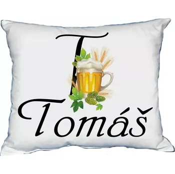 Dekorativní polštářek Polštář s pánským jménem TOMÁŠ Žlutá (polštář se jménem TOMÁŠ)