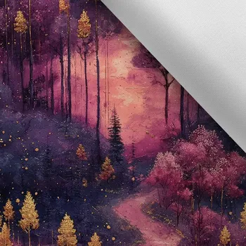 Látka s potiskem nepromokavý polyester TD/NS fantasy les