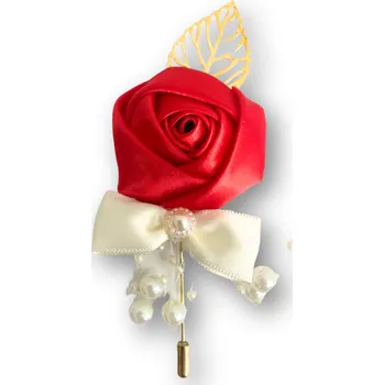 Svatební dekorace Lean Svatební pírko - Růže červená 1 ks