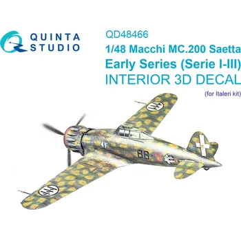 Plastikový model Quinta studio 1/48 Macchi MC.200 Saetta (Early) 3D&col.Interior