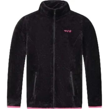 Dívčí vesta Dívčí FLEESOVÁ (chlupatka) MIKINA černá Wolf B2450 (Dívčí teplejší mikina)