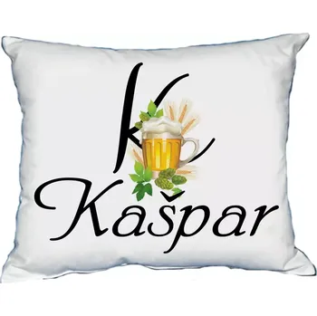 Dekorativní polštářek Polštář s pánským jménem KAŠPAR Bílý (polštář se jménem KAŠPAR)