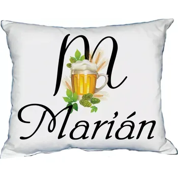 Dekorativní polštářek Polštář s pánským jménem MARIÁN Bílý (polštář se jménem MARIÁN)
