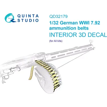 Plastikový model Quinta studio 1/32 German WWI 7.92 ammunition belts (All kits)