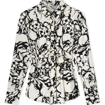 Dámská halenka Halenka Kyra Shanti černo bílá košilová s vazačkou Velikost: 38