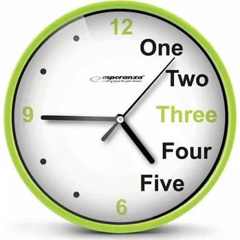 Hodiny Esperanza EHC014G hodiny nástěnné PRAGUE průměr 20cm zelená