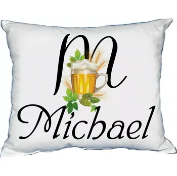 Dekorativní polštářek Polštář s pánským jménem MICHAEL Světle zelený (polštář se jménem MICHAEL)