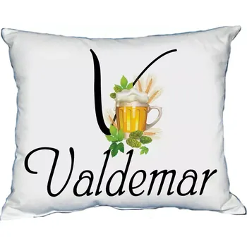 Dekorativní polštářek Polštář s pánským jménem VALDEMAR Černý (polštář se jménem VALDEMAR)
