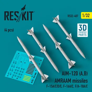 Plastikový model Reskit 1/32 AIM-120 (A,B) AMRAAM missiles (4 pcs.)