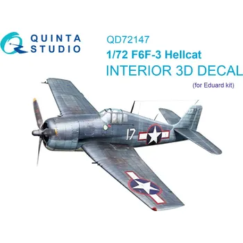 Plastikový model Quinta studio 1/72 F6F-3 Hellcat 3D-Print.&col. Interior (EDU)