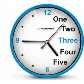 Hodiny Esperanza EHC014B hodiny nástěnné PRAGUE průměr 20cm modrá