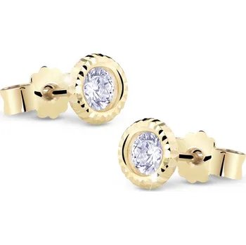 Náušnice Cutie Jewellery Zlaté náušnice pecky se zirkony Z5024Z