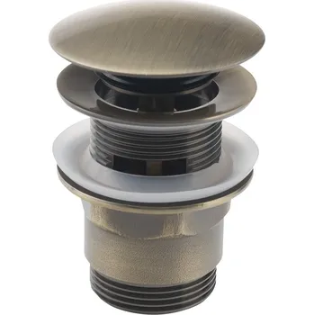 Umyvadlo Aqualine Umyvadlová výpust 5/4“, click-clack, velká zátka, 30-45mm, tmavý bronz