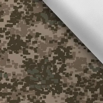 Látka s potiskem nepromokavý polyester TD/NS maskáč pixel khaki