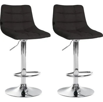 Barová židle Barové židle Sandford - 2 ks - látkové čalounění | chrom/černá