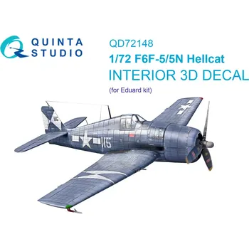 Plastikový model Quinta studio 1/72 F6F-5 Hellcat 3D-Print.&col. Interior (EDU)