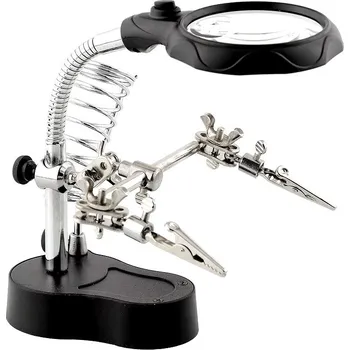 Vývojová deska Pájecí stojánek s lupou podsvícený LED