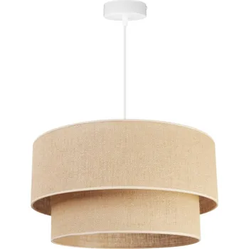 Závěsné svítidlo Juta, 1x jutové stínítko, bíla konstrukce, (fi 45cm)