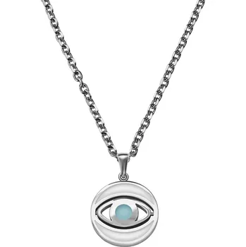 Náhrdelník Evil Eye | Náhrdelník stříbrné barvy s rotujícím přívěskem - Waykins