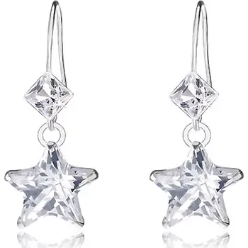 Náušnice Náušnice ze stříbra 925, čiré krystaly Swarovski, kosočtverec, hvězda