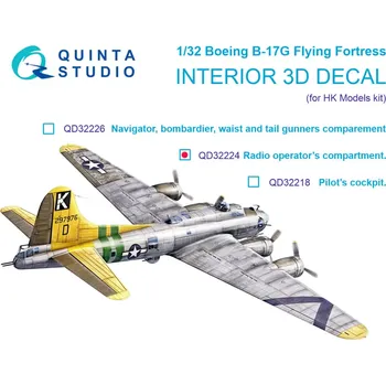 Plastikový model Quinta studio 1/32 Boeing B-17G Radio operator's compartment 3D
