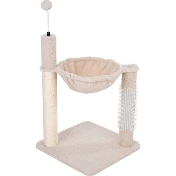 TIAKI škrabadlo s houpací sítí Shearly béžové pro kočky