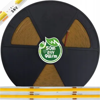 LED páska ECOLIGHT LED pásek 24V COB 9W/m 480LED 50m teplá bílá WW