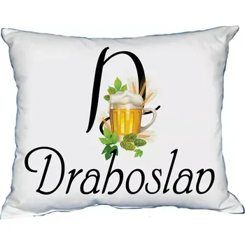 Dekorativní polštářek Polštář s pánským jménem DRAHOSLAV Bílý (polštářek pánské jméno )