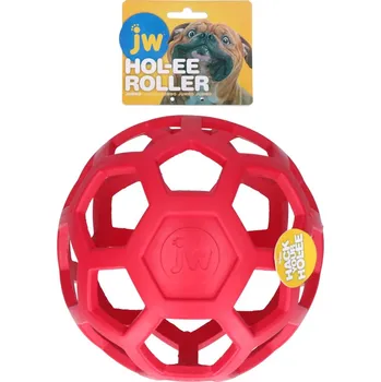 Hračka pro psa JW Hol-EE děrovaný míč 18cm Jumbo - červený