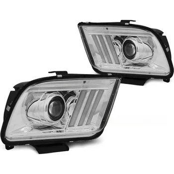Přední světlomet Přední světla, FORD MUSTANG, 2004-2009, TUBE LIGHT CHROME (63.LPFO74)