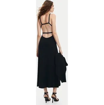 Dámské šaty Desigual Souprava svetr a šaty Dijon 24WWVF13 Černá Regular Fit M