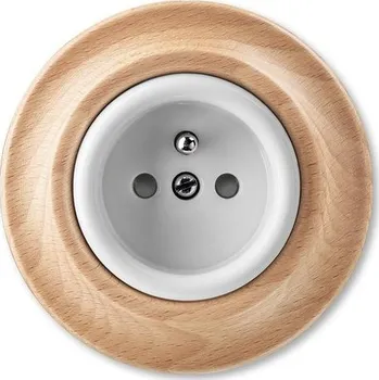 Elektrická zásuvka ABB 5519K-C02357 50 Zásuvka jednonásobná s ochranným kolíkem, s clonkami (plastový kryt dutiny)