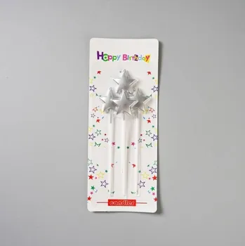 Dortová svíčka Dortisimo Svíčky Hvězdy stříbrné (4 ks)