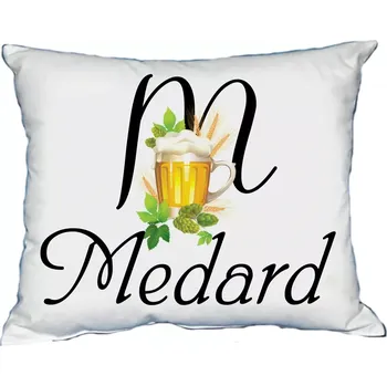 Dekorativní polštářek Polštář s pánským jménem MEDARD Černý (polštář se jménem MEDARD)