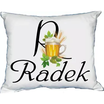 Dekorativní polštářek Polštář s pánským jménem RADEK Žlutá (polštář se jménem RADEK)