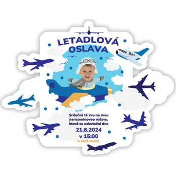 Party nádobí Personal Personalizované pozvánky 6 ks - Letadlová oslava