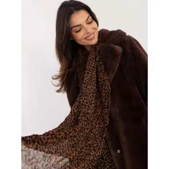 Šátek Šála se zvířecím vzorem hnědočerná