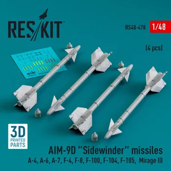 Plastikový model Reskit 1/48 AIM-9D 'Sidewinder' missiles (4 pcs.)