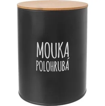 Dóza na potraviny dóza plech. d13x17,5cm, MOUKA POLOHR., BLACK, plech/bambus