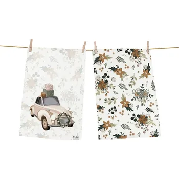 Utěrka Bavlněné utěrky s vánočním motivem v sadě 2 ks 50x70 cm Festive Car – Butter Kings ID_1696804