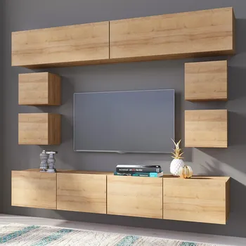 Obývací stěna Obývací stěna CALABRINI d | 200 cm | 8 dílů CH | dub zlatý