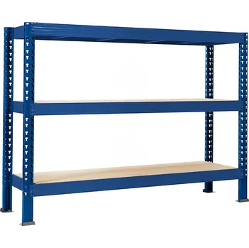 regál Nekonečný průmyslový regál Trestles RNC 1600x2400x800, nosnost 2400 kg,&nbsp;3&nbsp;police Barva: modrá