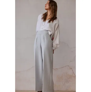 Dámské kalhoty Kalhoty Tova Flare světle šedé široké Velikost: 36