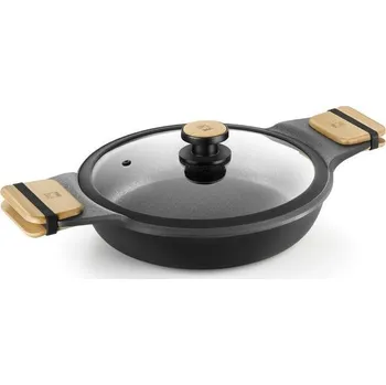 Hrnec pekáč+PO d28cm MARKET (3,1l), 2ucha přír.dřevo, litina