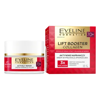 Pleťový krém Eveline Cosmetics Lift Booster Collagen aktivně obnovující krém na vrásky na obličej 70+, 50 ml