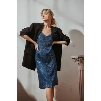 Dámské šaty Šaty Tova Meritum kobaltové s flitry Velikost: 36
