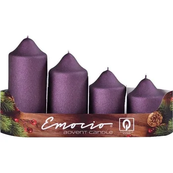 Svíčka Svíčka stupně 4ks pr.50mm mat.švestka